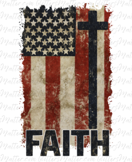 America -Vintage Faith Flag Clear Waterslide