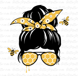 Bee Messy Bun Mom