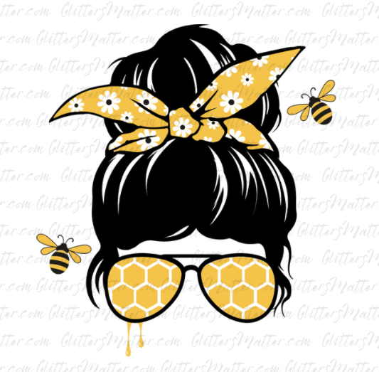 Bee Messy Bun Mom