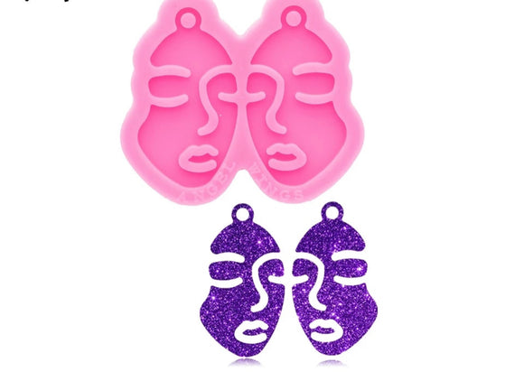 Face Shaped Earring - Medium - Silicone Mold