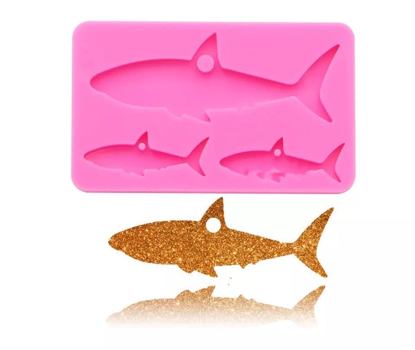 Gummy Shark With Teeth Embeds 56 Cavity Silicone Mold 8006