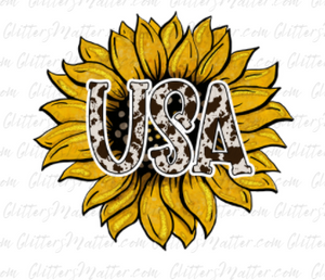 America - USA Cow Hide Sunflower
